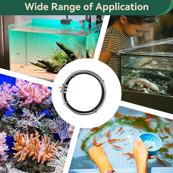 Cyrank Aquarium Air Diffuser, Round Air Bubble Diffuser Rings Round Bubble Stone Aquarium Aerator Bubble Stone Aquarium Air Stone Disc for Aquarium and Fish(25cm)