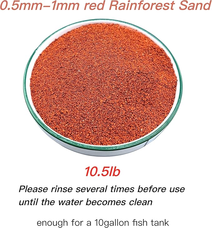 AWXZOM 11lb Natural South American Rainforest Sand, Aquarium red Sand, Lava Rock Soil, Red Lava Rock Sand, Succulent Sand Fish Tank Sand Aquarium Substrate Sand