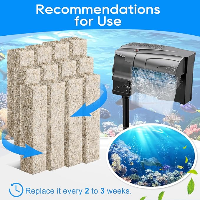 20PCS Ammonia Reducer Filter Pads Compatible with Aqueon Quietflow 20 & 75, Sponge Replacement Filter Cartridges for Aqueon Quietflow LED PRO Aquarium Fish Tank Power Filter