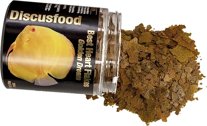 Discusfood Best Heart Flakes Golden Flakes - Premium Fish Food - 65g