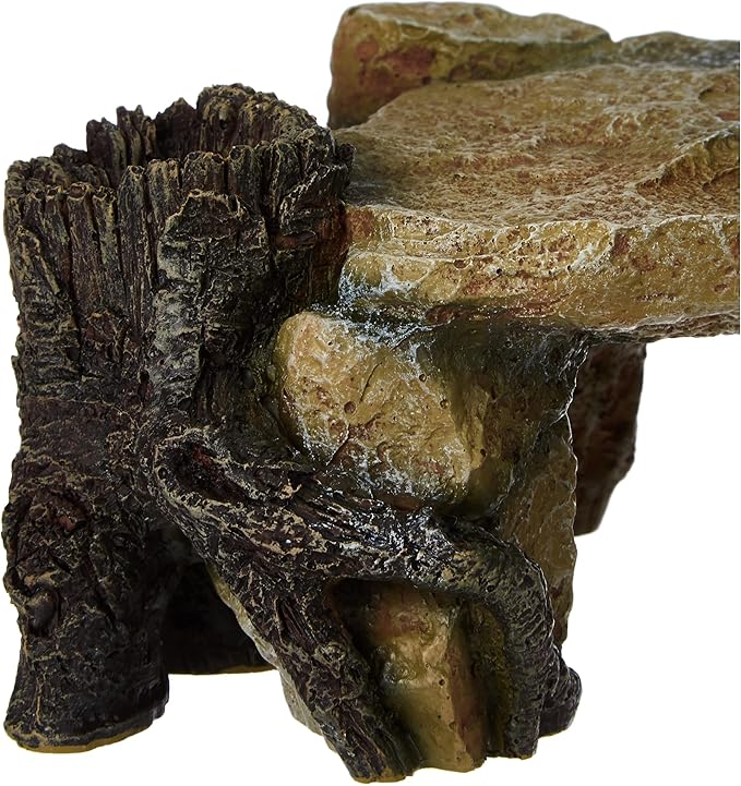 Trixie 8847 Rock Plateau with Tree Trunk Aquarium Decoration 25 cm,Brown
