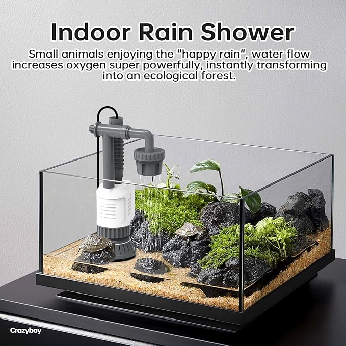 Aquarium Gravel Cleaner Fish Tank Vacuum - 6-in-1 Automatic Removable Vacuum Electric Tool , 30W Strong Suction Electric Cleaner with Adjustable Motor for Efficient Water Change & Cleaning.(Grey)