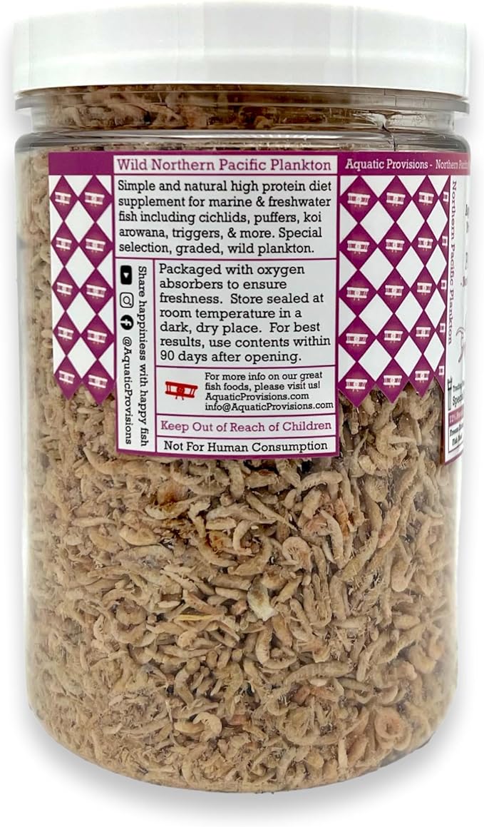 Aquatic Provisions Northern Pacific Plankton High Protein Freeze Dried Floating Fish Food 4 oz
