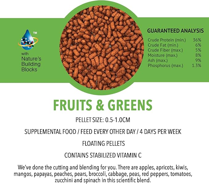 MICROBE-LIFT MLLFGXL Fruits and Greens Floating Fish Food Sticks for Ponds, Water Gardens, and Fountains, Safe for Live Goldfish and Koi, 13.25 Pounds