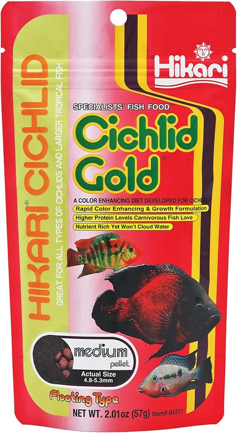 Hikari 2-Ounce Cichlid Gold Floating Pellets for Pets, Medium