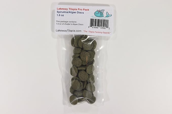 Pro Pack 40 Tilapia Food - to Raise 40 Tilapia from Fry Stage Up to 6 Inches Long with 1lb 12oz of 300, 2lb 8oz of 400 and 1.6oz of Algae Discs