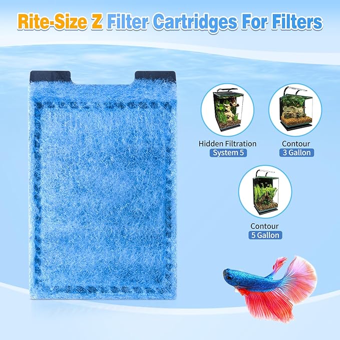 Umlecoa 8/16/32 Pack Rite-Size Z Filter Cartridges Compatible with MarineLand Eclipse Filtration Systems & Marineland Hidden Filtration System - Rite-Size Z Replacement Filter Cartridges