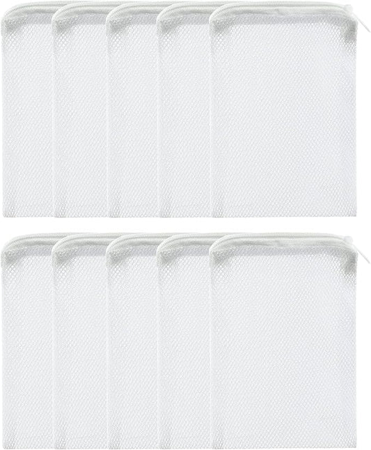 ALEGI 10 pcs Aquarium Filter Media Bags with Zipper, Mesh Reusable Bags for Aquarium Filter Media (6" x 4")