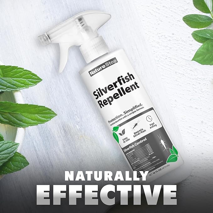 Silverfish Repellent Spray – Helps Deter Silverfish from Bathrooms, Basements & Indoor Areas, 16 oz (475mL)