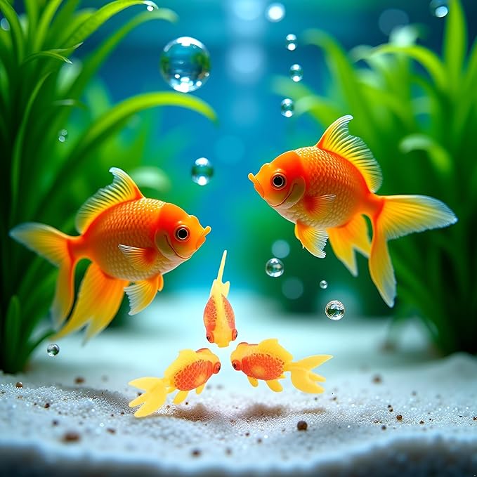 3 Pcs Gold,orange Artificial Aquarium Fishes Fake Fish Plastic Fish Aquarium Moving Fishes Ornament Decoration Orange Goldfish for Aquarium Fish Tank Aquarium Décor Thematic Ornaments,Aquarium Décor