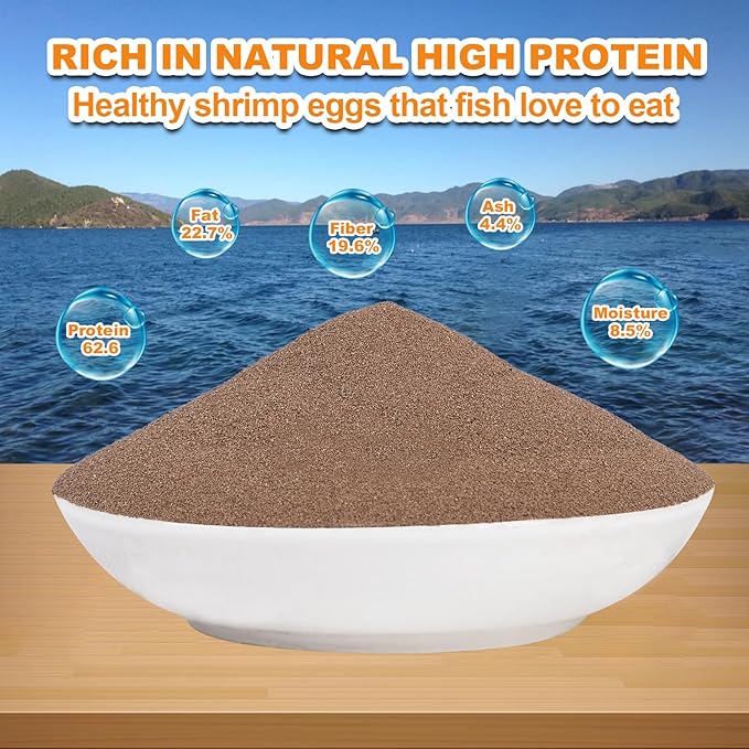 Brine Shrimp Eggs Fish Food - Sea Monkey Eggs 90% Hatch Rate Aquatic Foods for Freshwater & Saltwater Fish, Shrimp, Fry (1.4oz)