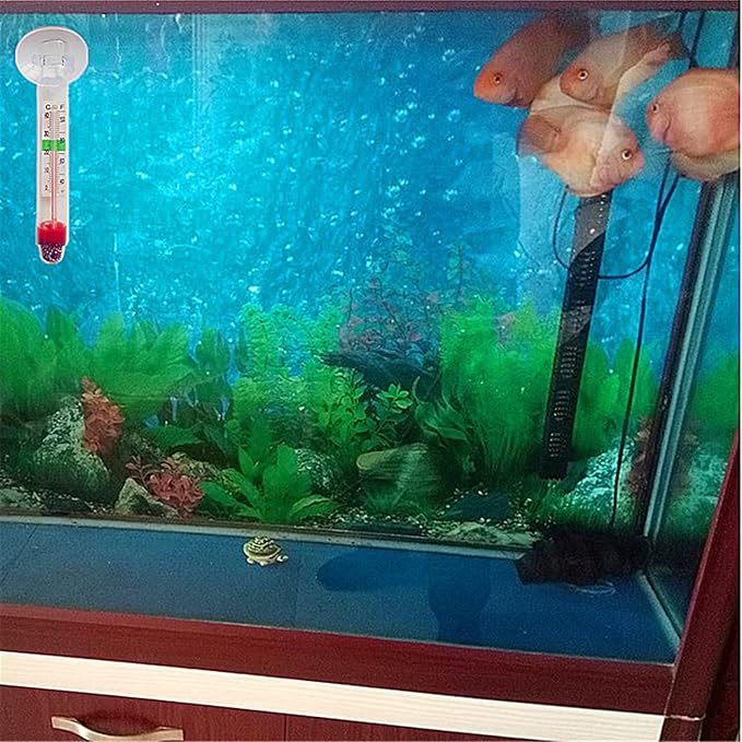Fish Aquarium Liquid-in-Glass Thermometer Type Cane-Shape Thermometer Temperature Meter
