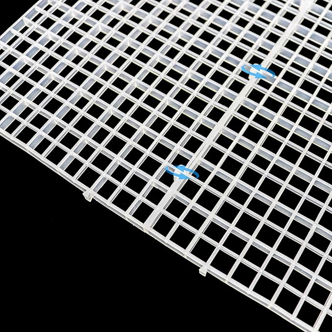 ALEGI 24 Pcs Aquarium Fish Tank Divider Plastic Egg Crate Aquarium Filter Bottom Tray Grid Isolation Board Partition Net Pane Separator (L 24pcs)