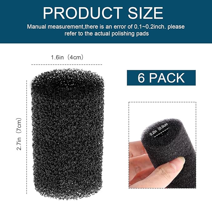 6 Pack Pre Filter Sponge, Aquarium Pre Filters Intake Sponge Replacement for Fluval AC20/AC30/AC50 Power Filter, Intake Strainer Sponge Use in Freshwater & Saltwater Aquariums