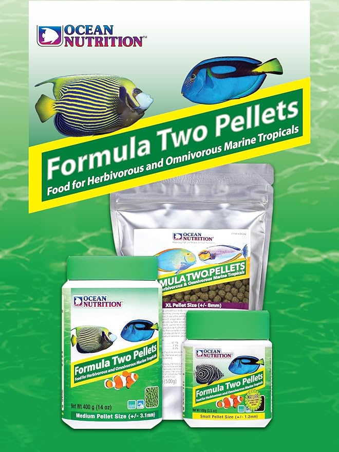 Ocean Nutrition Formula Two Pellets - Fish Food for Herbivorous & Omnivorous Marine Tropical Fish, High Protein(40%) - 2.2 lbs (1 kg) XL Pellets