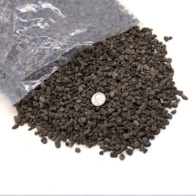 Volcanic Rock for Plants. Black Lava Rock. 1/5 Inch - 2 lbs for Potting Soil, Succulents, Pots, Plants, Indoor, Crafting, Vase Fillers (Mini (0.2 Inch), Horticultural - Black Lava, 2)