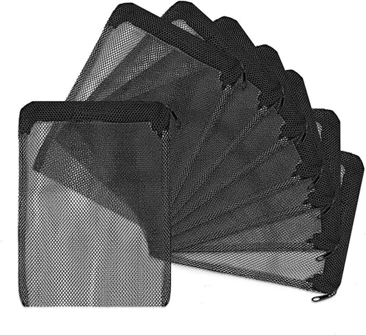 Aquarium Filter Media Bags for Aquarium with Zipper, Reusable Strong Polyester Fine Mesh Bag for Activated Carbon, Bio Filter Balls, Ceramic Rings, Filter Stones, Biospheres 8 Pack 7.8" x 5.9"