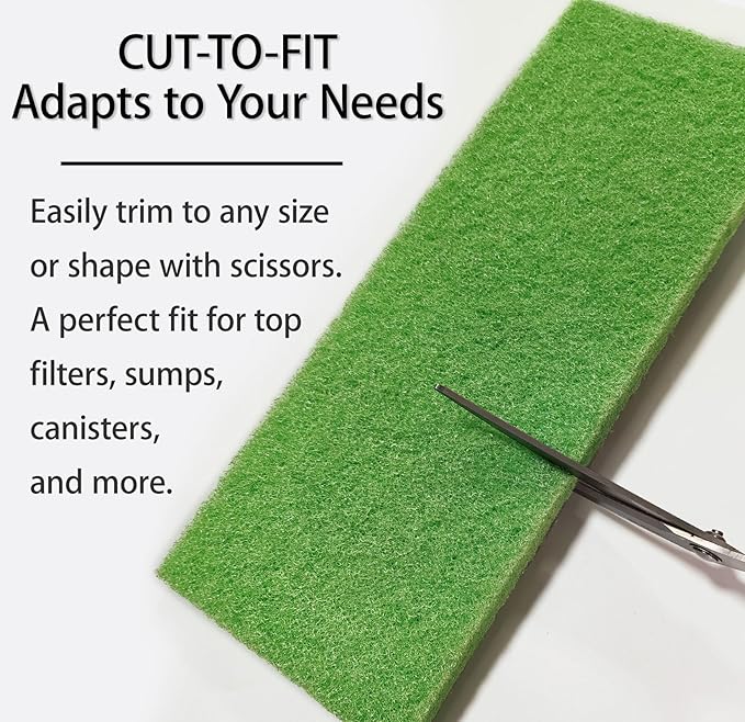 4-in-1 Aquarium Filter Pad Set, Activated Carbon + Ammonia Remover + Nitrite Reducer + Phosphate Remover Sponge, Cut-to-Fit Multi-Function Filter Media Combo for Freshwater Saltwater Fish Tank & Pond