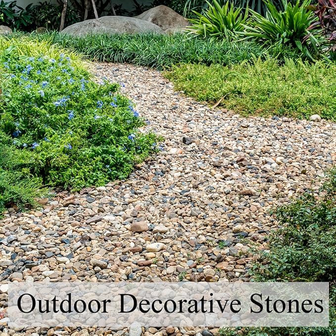 FANTIAN 40 lbs Aquarium Gravel, 1/4 Inch Fish Tank Pea Gravel, Decorative River Rocks Stone for Freshwater Tanks, Outdoor Pond, Garden, Landscaping, Terrarium, Soil Drainage