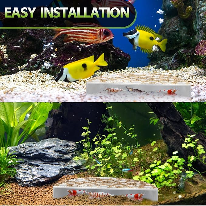 Hoolerry 2 Pcs Shrimp Hides for Aquarium Shrimp Hides Hideout Aquarium Cave Fish Tunnel for Fish Tank Accessories Decor(White)