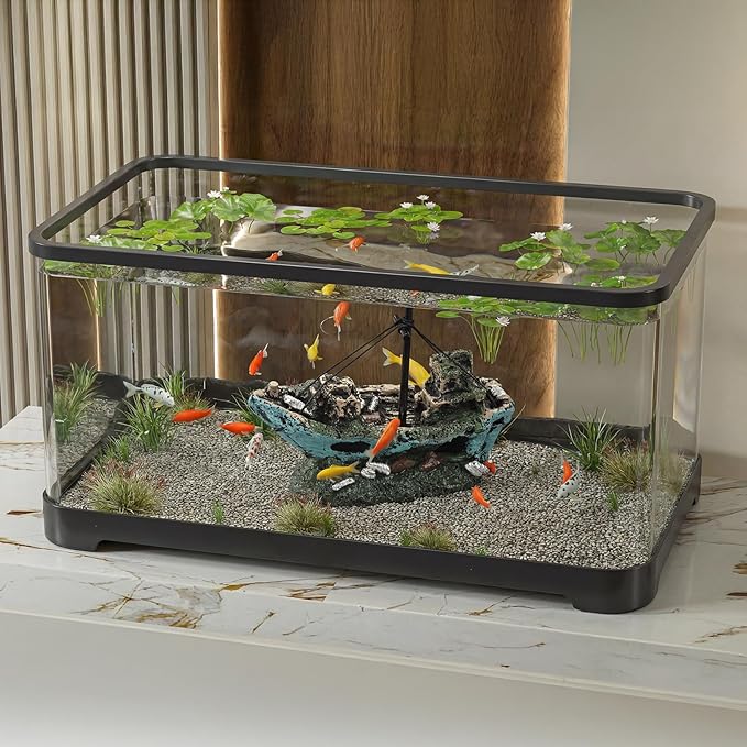 Fish Tank Decoration Aquarium Accessories, Fish Tank Ornaments, Shipwreck Decor, Resin Material Sunken Ship Decorations for Fish Favors, Multi