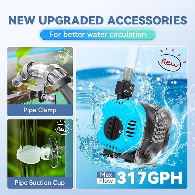 Poafamx Aquarium Chiller 1/3 HP, 79Gal Water Chiller with Upgraded LED Display, Water Pump and Pipe, Quiet Aquarium Cooler for Fish Tank Axolotl Coral Hydroponics System