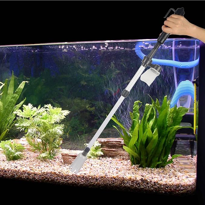 GPCT Battery Operated Aquarium Vacuum Gravel Cleaner. Sand Washer, Cleans/Filters Water, Dirt, Fish Waste, Debris, & Drains The Aquarium. Great for Small/Medium/Large Aquariums