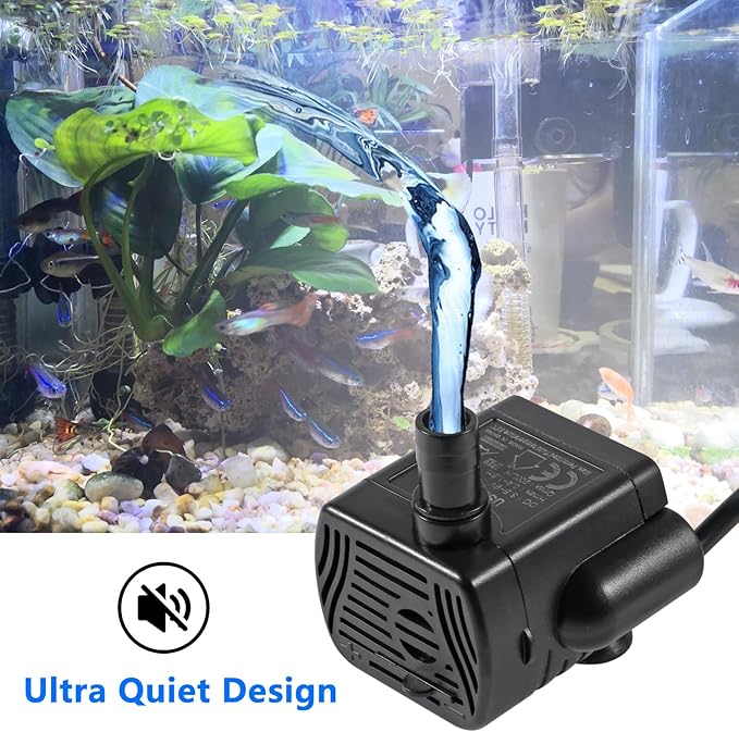 2Pcs 3W USB Mini Submersible Water Pump DC3.5V-9 Small Fountain Pump for Aquarium Fish Tank Fountain Hydroponics Water Feature, Indoor Fountains