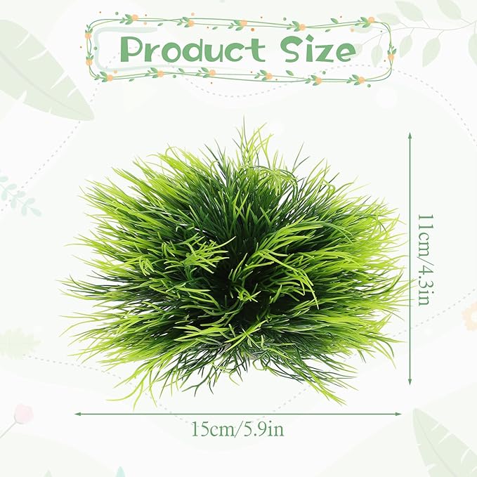 2PCS Large Guppy Grass for Tank Decorations, 6 Inch Artificial Aquarium Plants Decorations for Fish Tank, Green Fish Tanks Plants Ornament