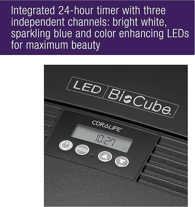Coralife BioCube, Aquarium Kit, Nano Tank, Customizable LED Lighting, for Saltwater and Freshwater Environments, 16 Gallons