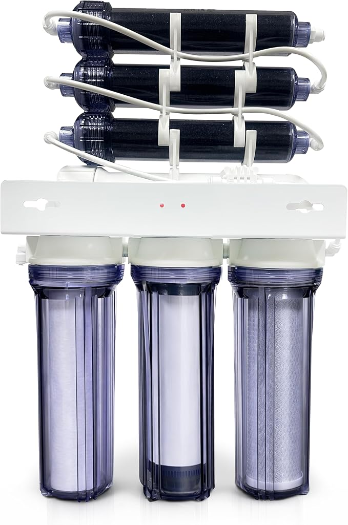 LiquaGen- Heavy Duty & High Capacity- 7 Stage Aquarium Reef & Deionization Reverse Osmosis Water Filtration System (RODI) - 150 GPD | 0 PPM/TDS | Water Dispenser for Fish Tank with Filter's Included