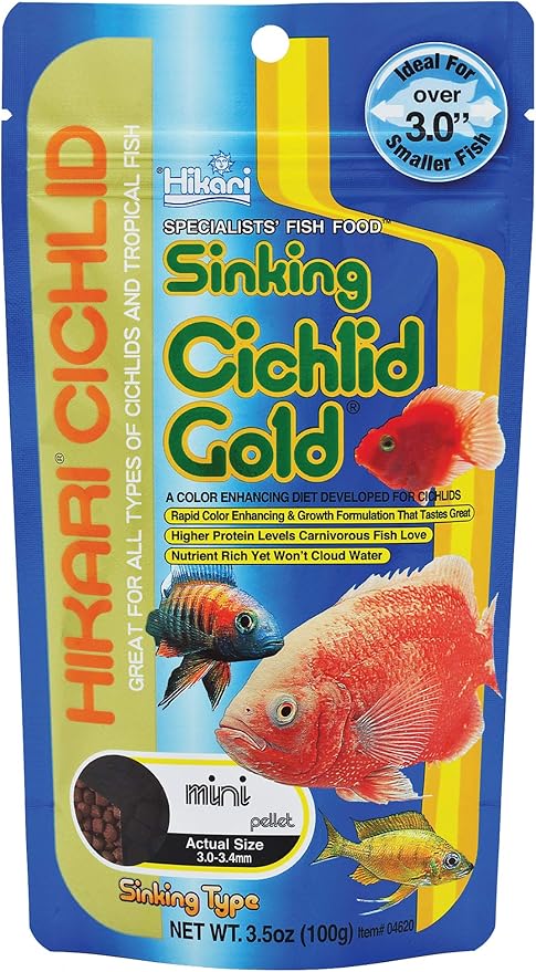 Hikari 3.5-Ounce Sinking Cichlid Gold Pellets for Pets, Mini