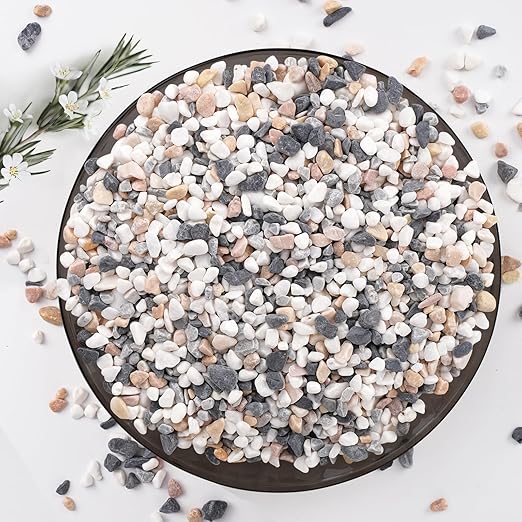 Pulovin 2.5 lbs Small Rocks for Plants, 1/5 Inch Pebbles for Indoor Plants, Natural Decorative Pea Gravel for Aquarium, Fish Tank, Terrarium, Succulents, Bamboo Plants, Vases, Cactus, Crafts