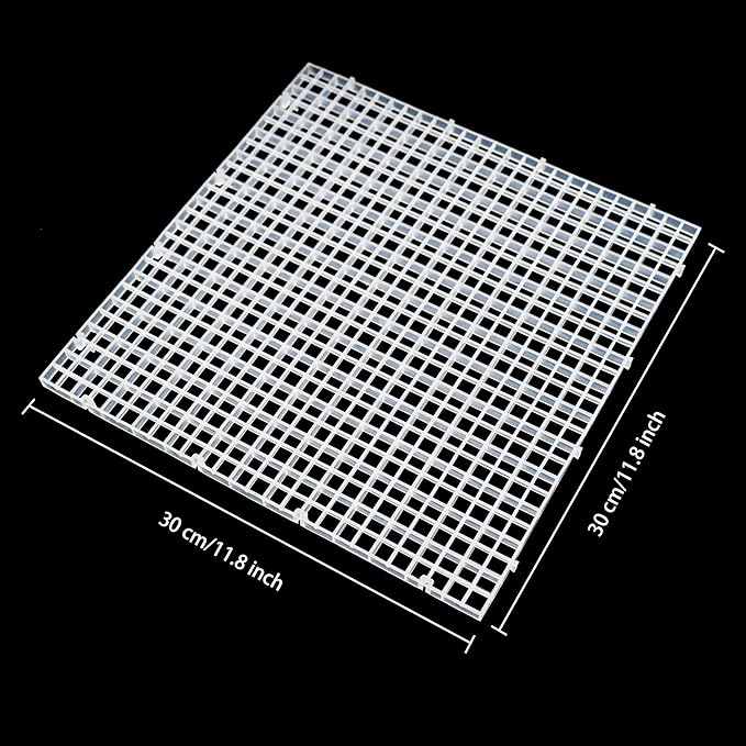 ALEGI 24 Pcs Aquarium Fish Tank Divider Plastic Egg Crate Aquarium Filter Bottom Tray Grid Isolation Board Partition Net Pane Separator (L 24pcs)