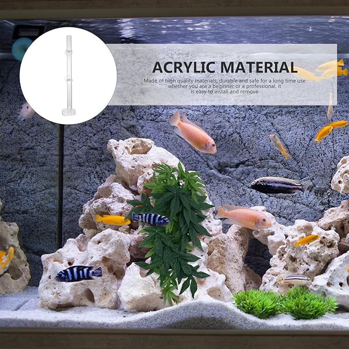 NUOBESTY Aquarium Shrimp Feeding Tool with Sucker and Tray, 40cm Acrylic Fish Tank Feeder Tube for Automatic Feeding in Shrimp and Fish Tanks