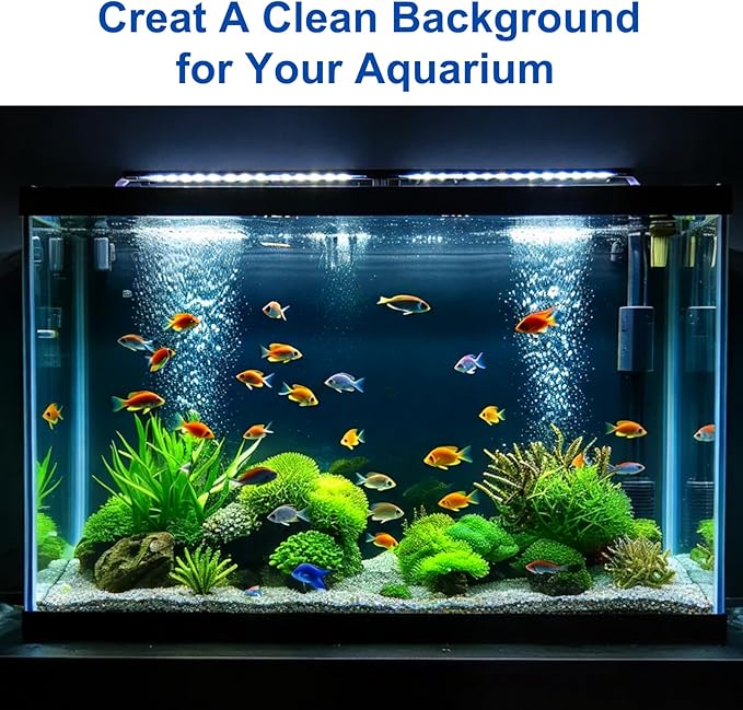 ELEBOX Aquarium Background Blue Black Fish Tank Background Picture 2 Sides Fish Backdrop for Aquarium Wallpaper 20" x 48"