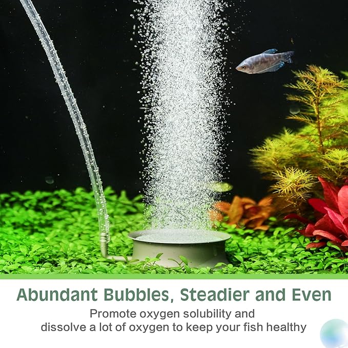 hygger Aquarium Air Stone Fish Tank Bubbler Quiet Ultra High Dissolved Oxygen Stone Fish Tank Air Stone Nano Bubble Airstone Stainless Steel Air Stones for Aquarium Fish Tank and Hydroponics-3.0inch