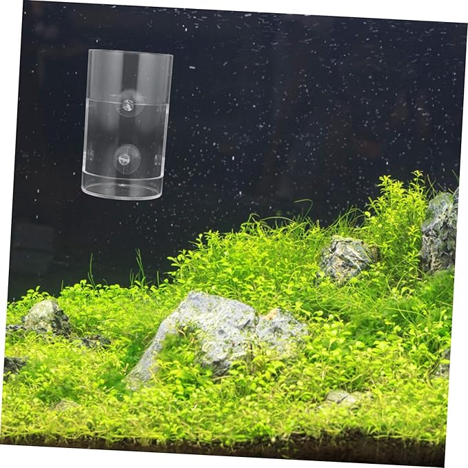 Happyyami Acrylic Fish Feeder Dish Strong Suction Cup Automatic Aquarium Feeding for Fish Shrimp and Snails Durable and User-Friendly Design