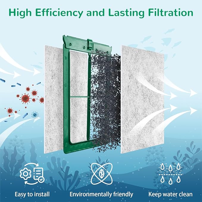 Aquarium Filter Cartridge for Whisper Bio Bag Power Filters, 9 Pack Assembled Medium Filter Cartridges for Repto Filter