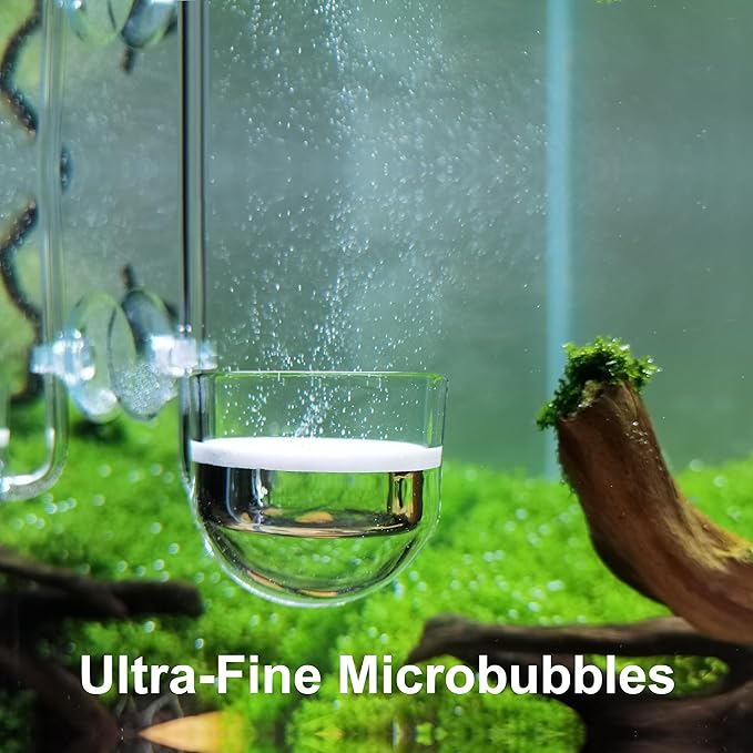 Music Glass CO2 Diffuser for Aquarium Planted Tank (1.6'' for 50-70 gallons Tank)