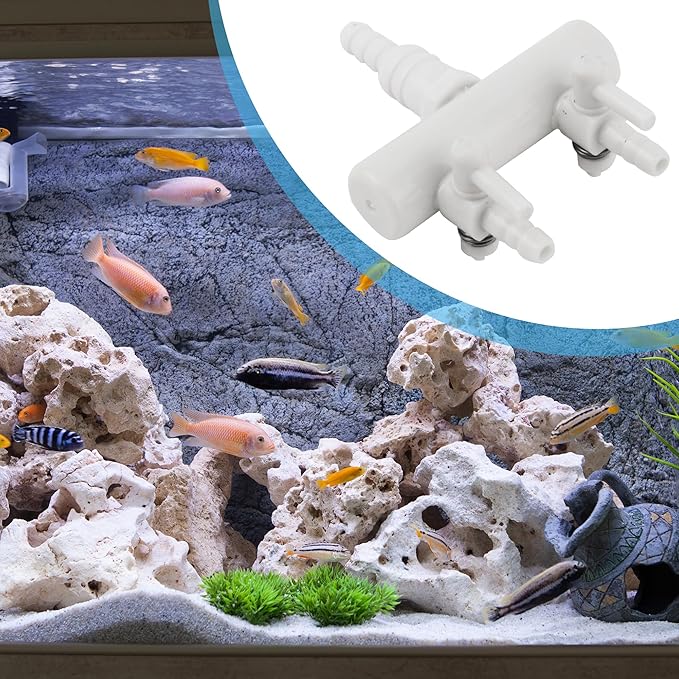 Plastic Air Splitter, 2-Way Air Flow Pump Tubing Splitter Control Valve, Air Divider for Aquarium Tank, 2X 2.5 inch (White)
