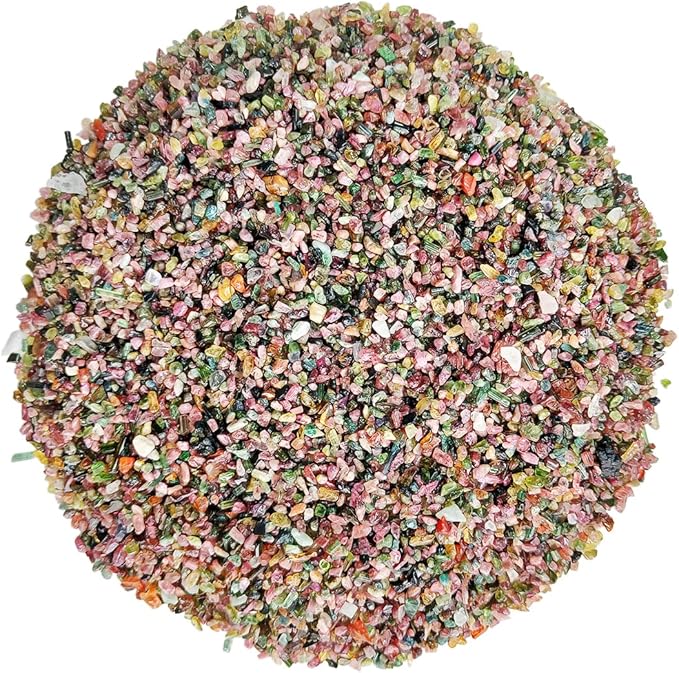 Shubhanjali Reiki Healing Mix Tourmaline Crystal Chips for Vastu 50 Gm | Natural Gemstone Chips Stone for Home Decor Items Flower Pot Aquarium Fish Tank Jewellery Making