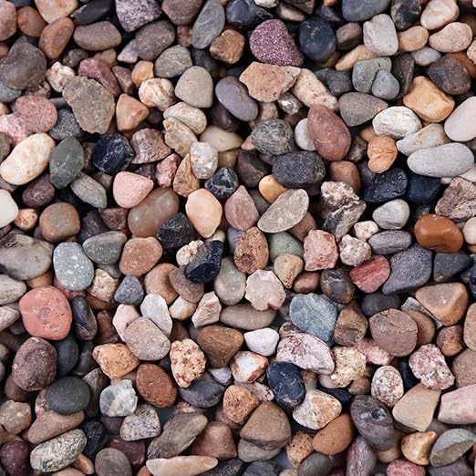 5lb Mixed Color Silica Gravel Pebbles, 1/5 inch Decorative Stones for Succulents, Pebbles for Vases,Plants Rocks, Aquarium Sand, Top Dressing, Outdoor Decorative Rocks