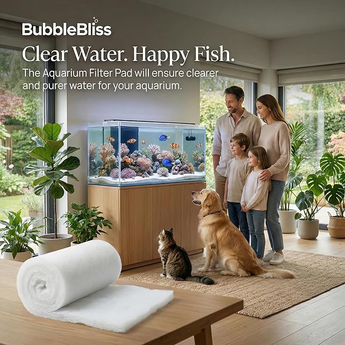 Aquarium Filter Pad 39.4 x 11.8in, Aquarium Filter Floss, Aquarium Filter Media for Crystal Clear Water, Fish Tank, Ponds & Garden, Cut to Fit for Sump & Canister Filters