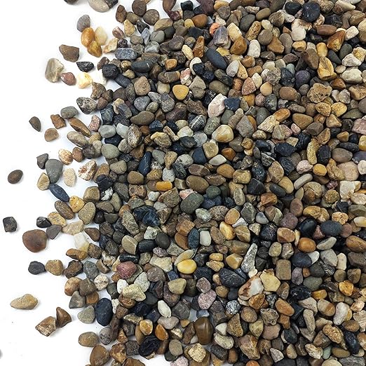 20LB Aquarium Gravel, 1/4" Pea Gravel for Fish Tank, Small River Rocks for Garden Decoration, Landscaping, Vase Filling, Flower Pot Paving(4-8MM)