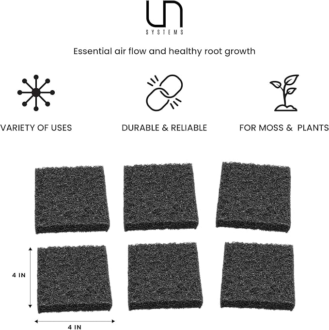 Ultum Nature Systems Foresta Mat - Aquarium Starter Kits, Accessories & Terrarium Supplies for Paludarium Tank w/Aquatic & Terrestrial Live Plant Display & Ideal Water System, 4 x 4 in - Pack of 6