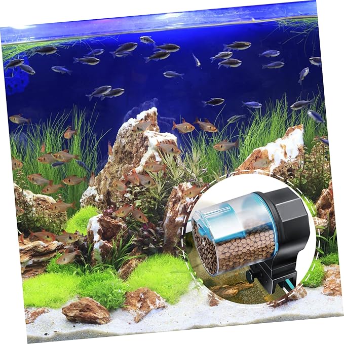 Totority 1set Automatic Intelligent Fish Feeder for Aquariums and Turtles Daily Feeding Capacity Safe for Fish Easy to Clean and Operate