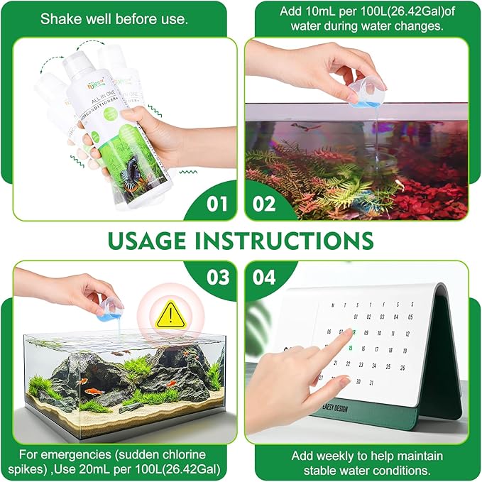 hygger Aquarium Water Conditioner for Freshwater, Neutralizes Chlorine, Chloramines, Heavy Metals, Safe for Fish and Plants, 1000 ML