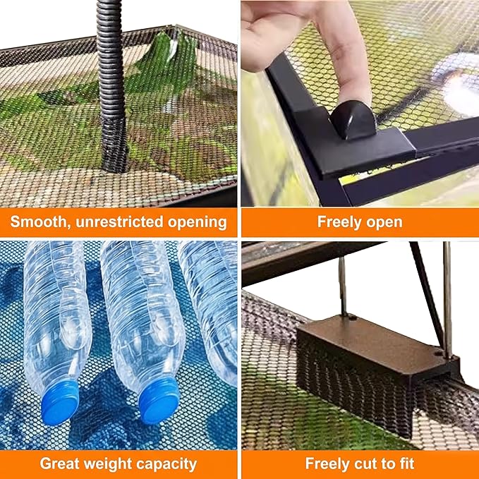 Magnetic Aquarium Lid Fish Tank Top Cover Hood Anti-Jumping Mesh Net for Fishs Tank Top Cover to Protect Fishes Jumping Out of for up to 40 Gallon Fish Tank