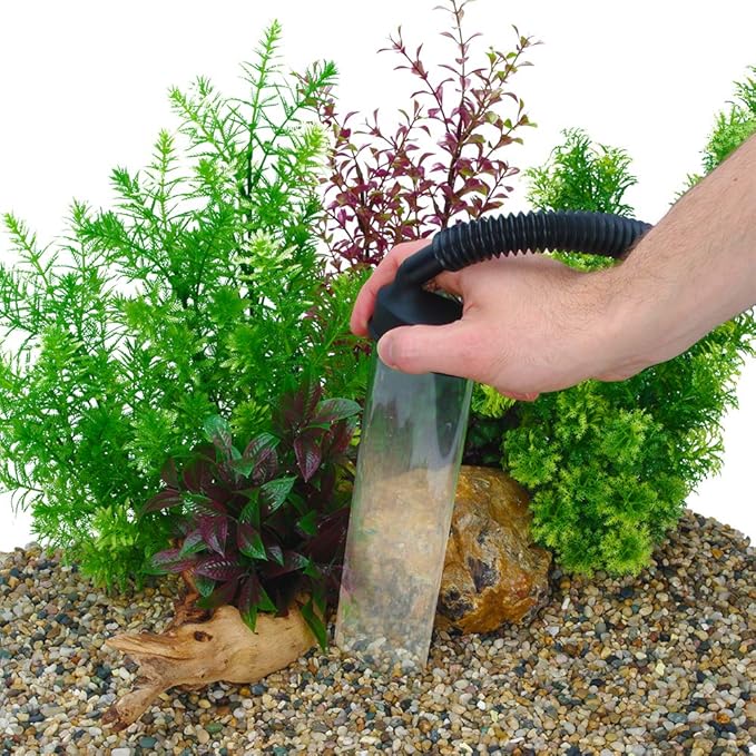 Fluval EasyVac Aquarium Gravel Cleaner Vacuum for Fish Tanks – Quick Start Siphon Water Changer with Non-Kink Hose, Bucket Clip & Gravel Guard for Small, Medium & Large Aquariums - Small